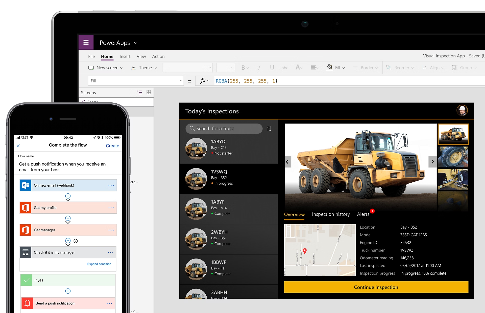 Microsoft Power Apps Dashboard on Laptop and Mobile